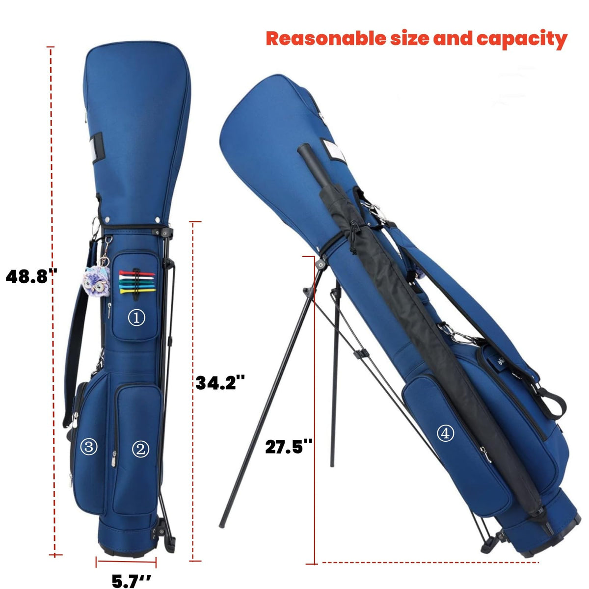 LONGCHAO Golf Bag with umbrella holder for quick access on the course.