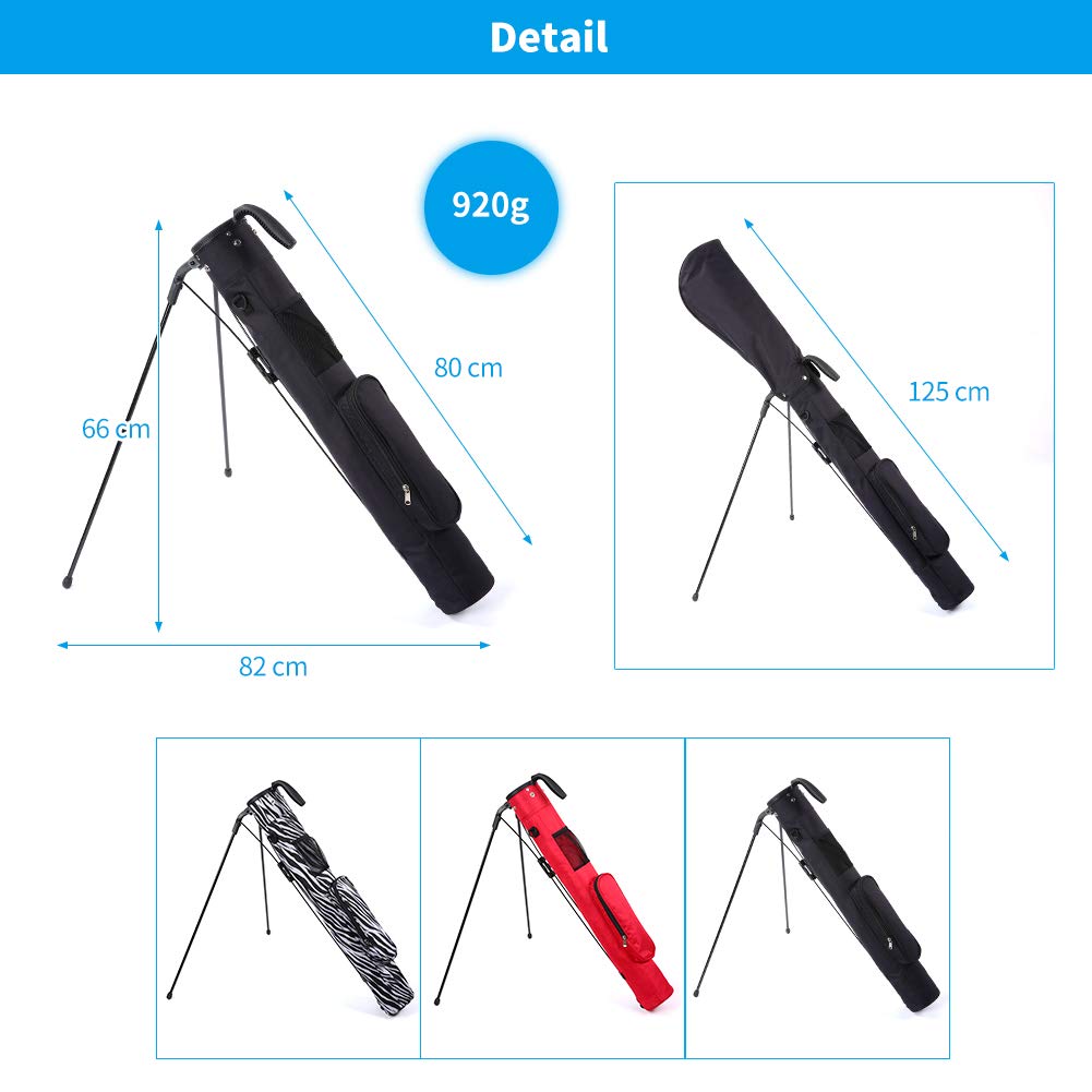 Longchao black golf bag with sleek, travel-friendly design.