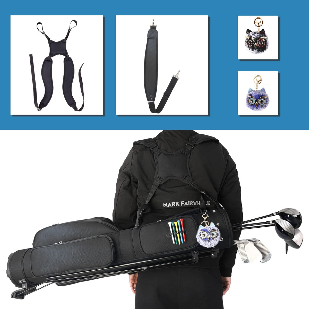 LONGCHAO bag features umbrella holder for all-weather play