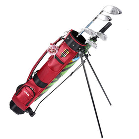 Longchao golf bag with stand front view for stable club access.