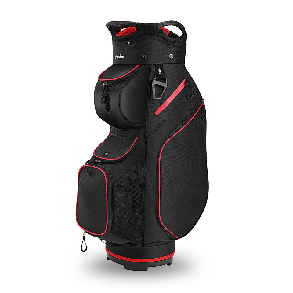 Longchao golf cart bag with 14-divider top keeps clubs neatly separated on the course