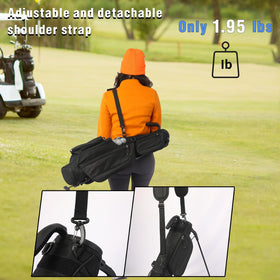 LONGCHAO Ultralight Stand Bag on-cart carry demonstrates versatility