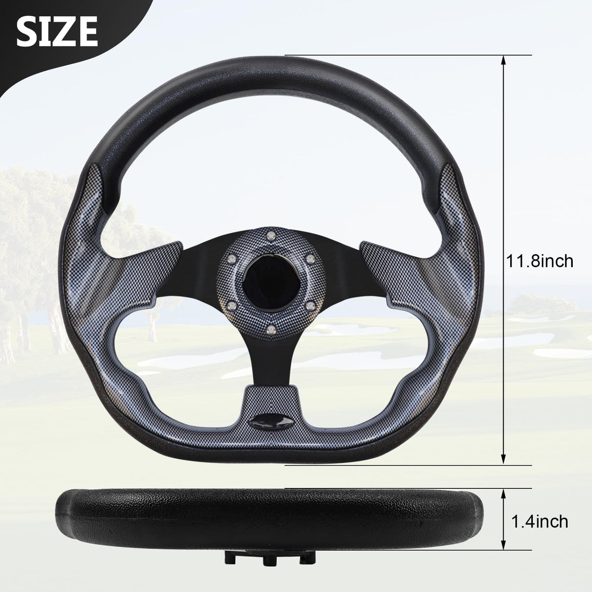 LOSCHEN EZGO RXV/TXT steering wheel black color complements sportier cart
