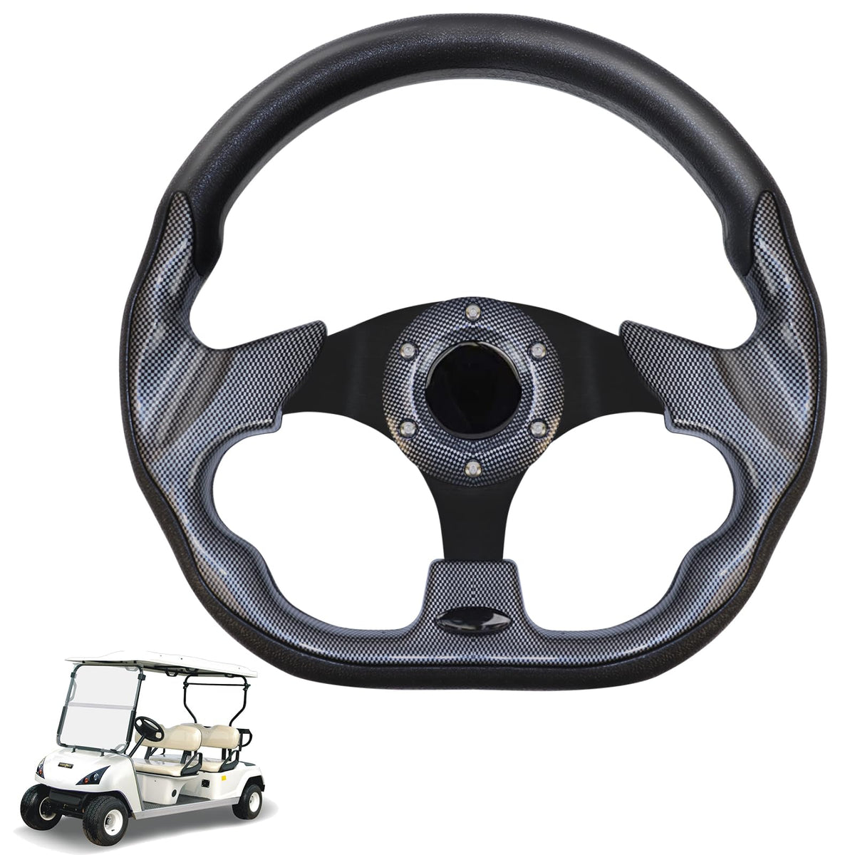 LOSCHEN golf cart steering wheel universal fit with non-slip PVC grip for control