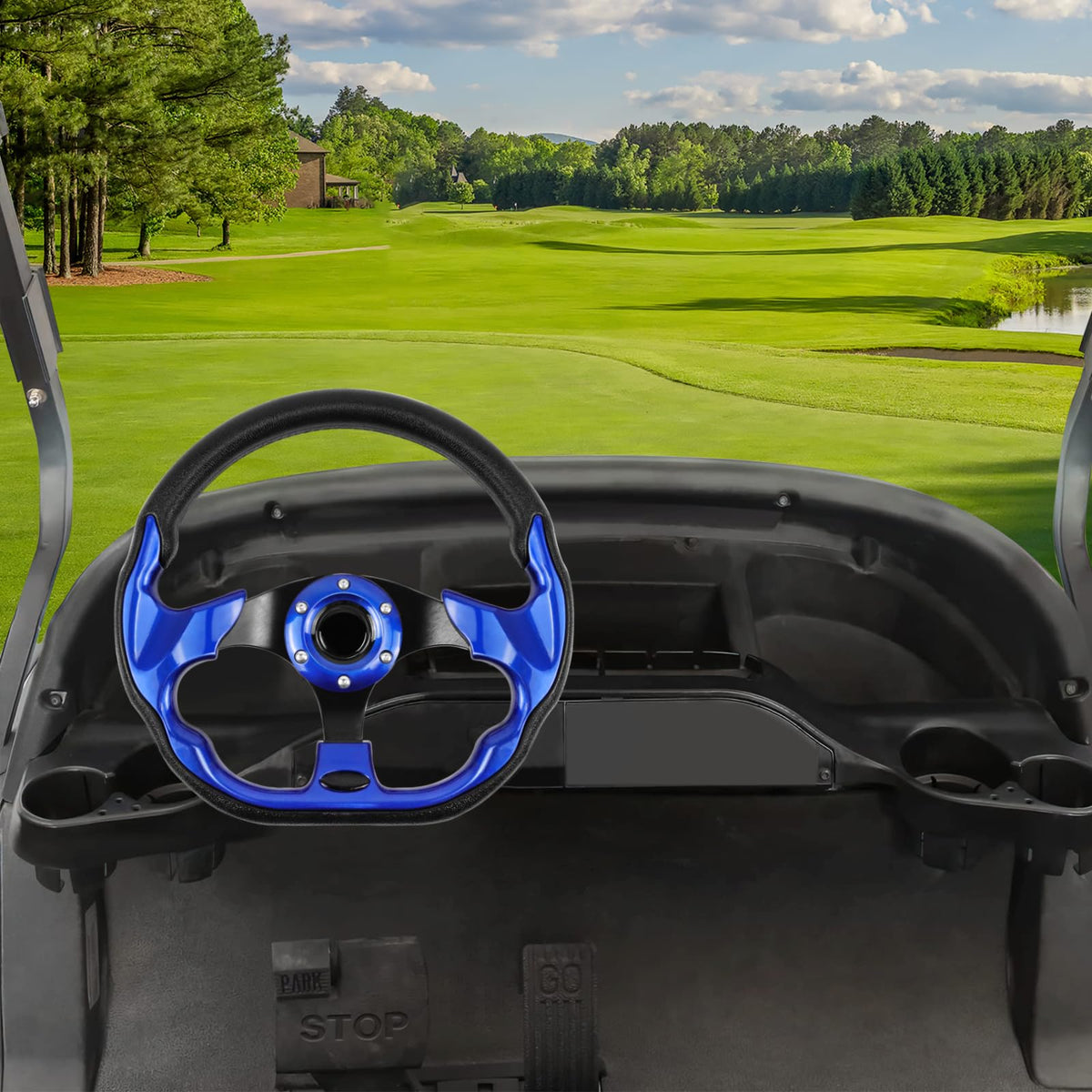 LOSCHEN blue color option enhances cart aesthetics and comfort.