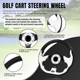 LOSCHEN golf steering wheel fits Club Car DS for precise steering.