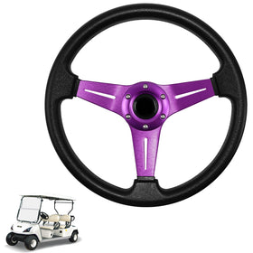 LOSCHEN purple steering wheel close-up showcases textured PVC grip for secure handling and control