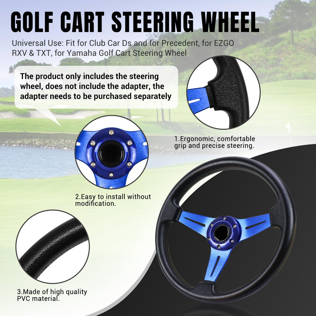 LOSCHEN steering wheel blue for Precedent enhances style and precise steering