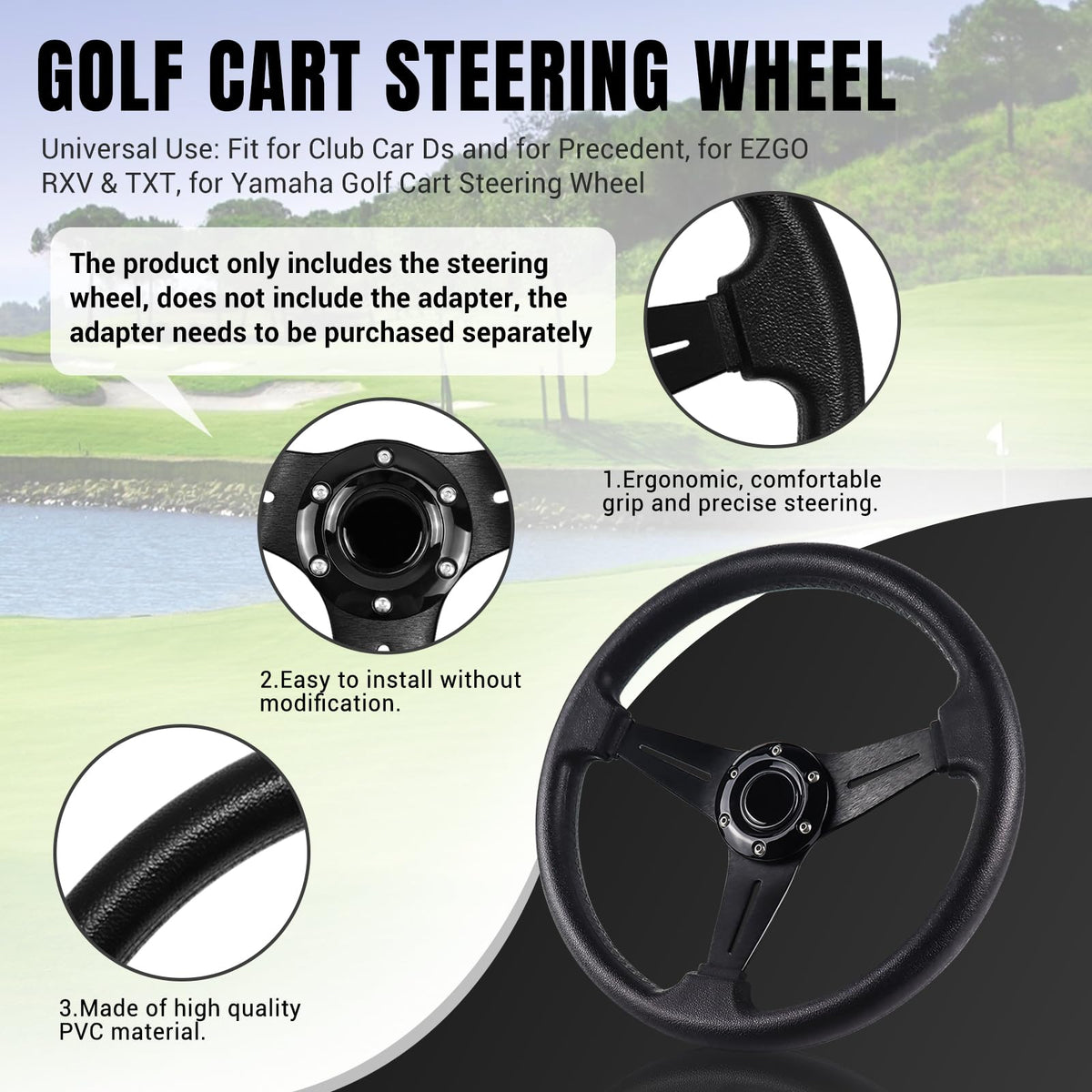 LOSCHEN EZGO RXV TXT compatible wheel enables precise steering
