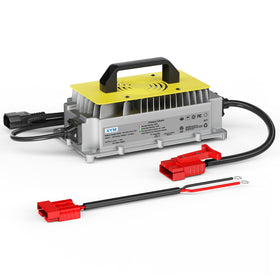 LOSSIGY 36V 25A charger front view for reliable parked charging.