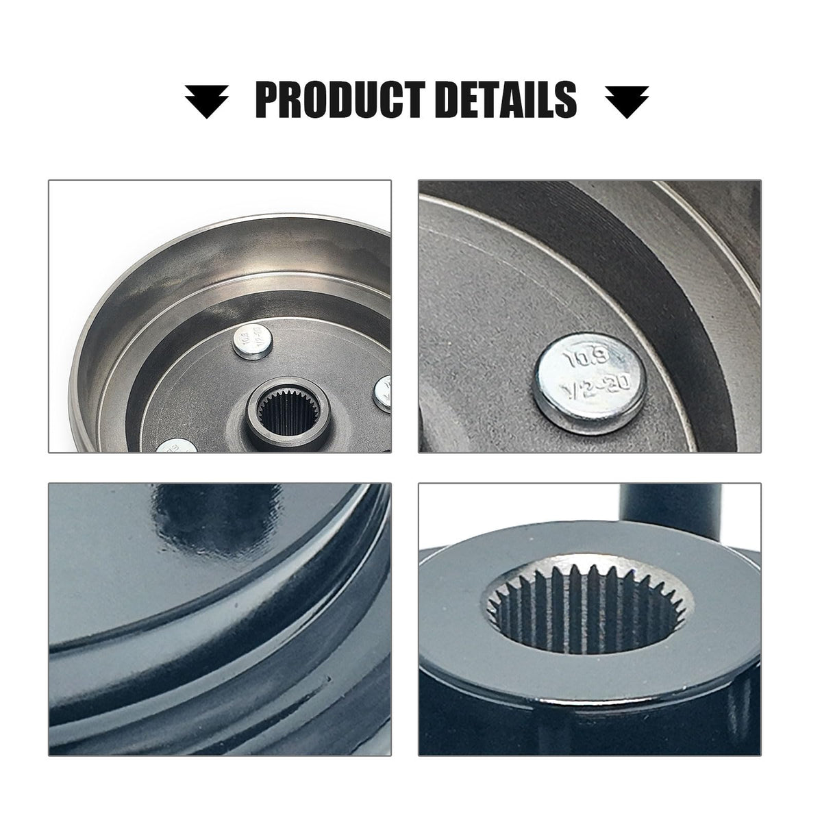 LOSTAR 30-spline center detail highlights compatibility with EZGO 4-cycle systems.
