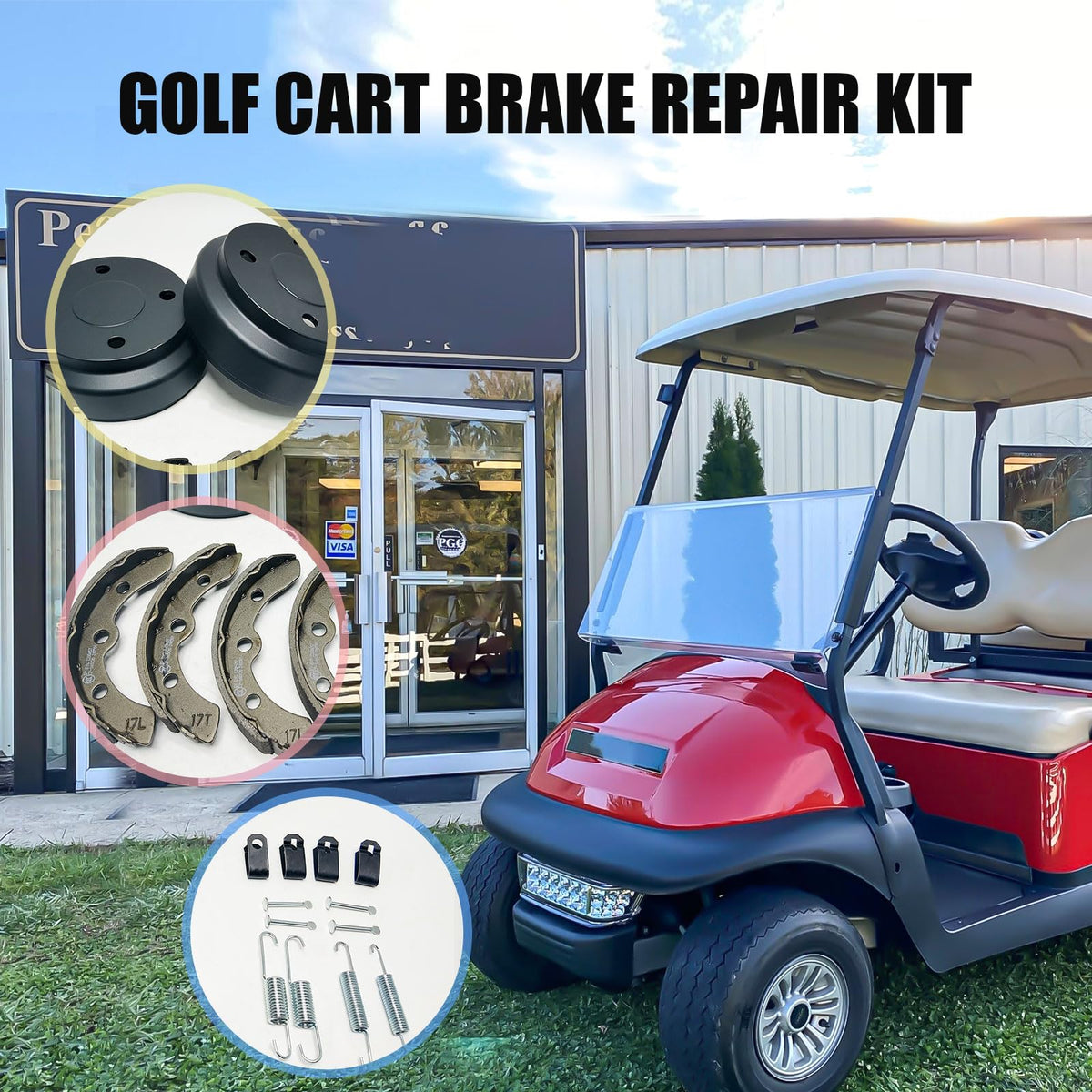 LOSTAR Club Car DS/Precedent fit shows universal rear brake compatibility