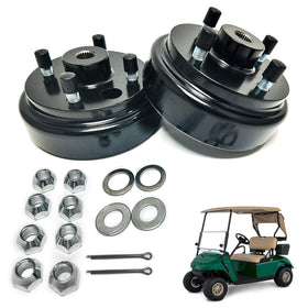 LOSTAR brake drum assembly 2-pack for EZGO TXT carts, front view