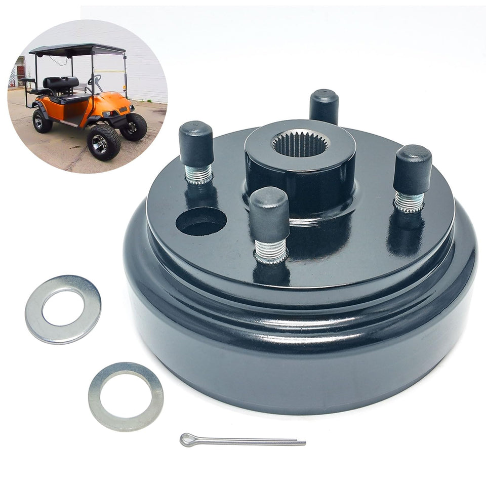 LOSTAR brake drum assembly with 30-spline center improves EZGO braking reliability.