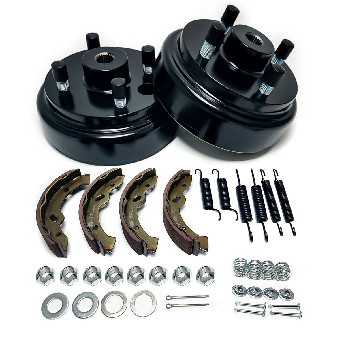 Lostar brake drum kit for EZGO TXT, ready for maintenance.