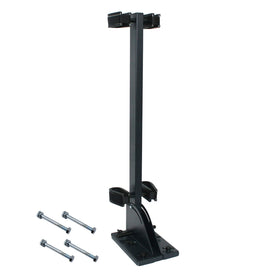 LOSTAR golf cart gun rack side view highlights sturdy mount for travel