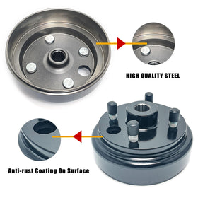 LOSTAR durable metal brake drum hub designed for wear resistance.