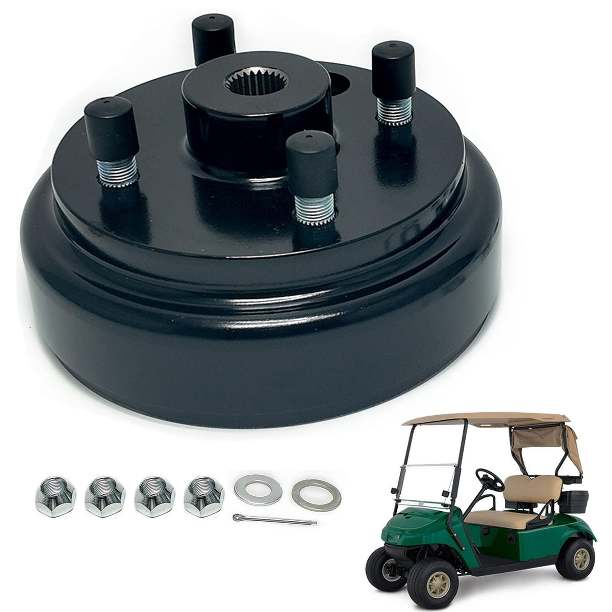 LOSTAR rear brake drum hub with 24-spline design for EZGO TXT braking