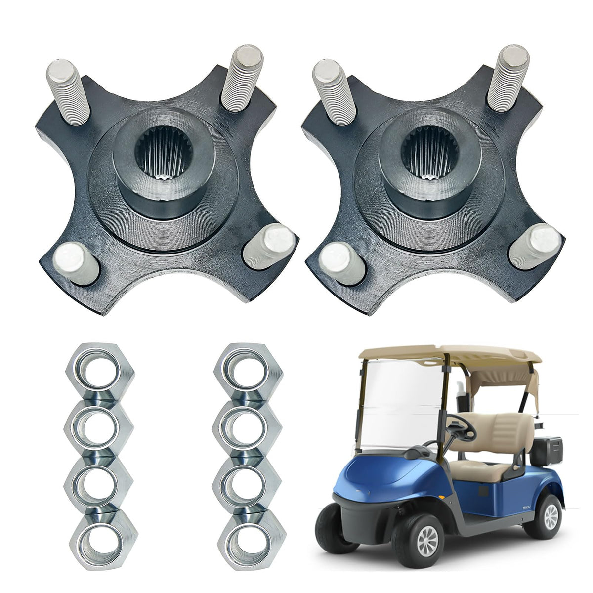 Lostar rear hub flange plate for EZGO RXV ensures precise fit and durability.