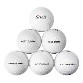 LostGolfBalls Snell MY TOUR ball on the tee-shot setup, suggesting distance potential.