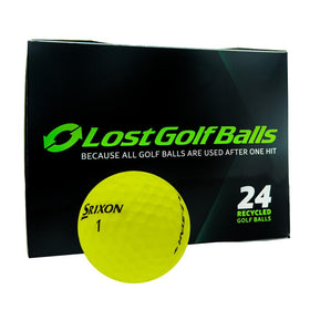 LostGolfBalls Srixon Z-Star Yellow ball close-up showing mint recycled quality for practice