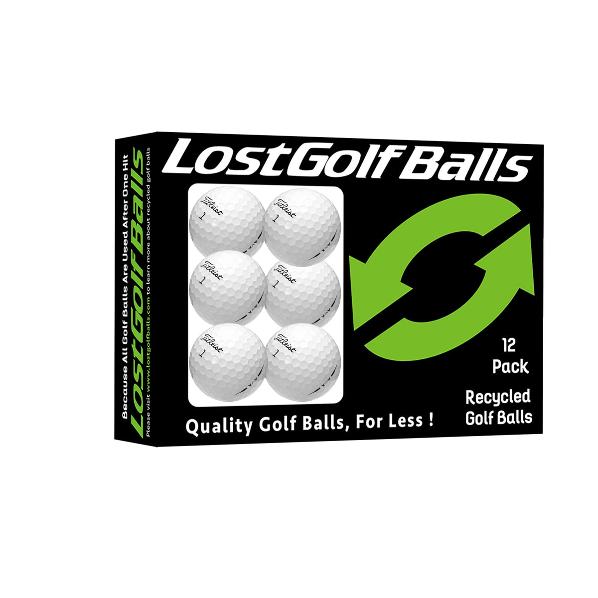 LostGolfBalls Titleist AVX 12-pack box, refurbished for consistent play and no logos.