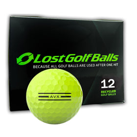 LostGolfBalls Titleist AVX yellow 2024 ball in mint condition for easy on-course tracking.