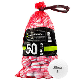 LostGolfBalls Titleist Pro V1 recycled 50-pack pack shot in near mint condition for practice.