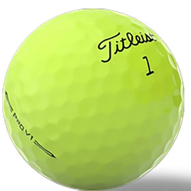LostGolfBalls Titleist Pro V1 Yellow near mint 2023 balls for reliable distance.