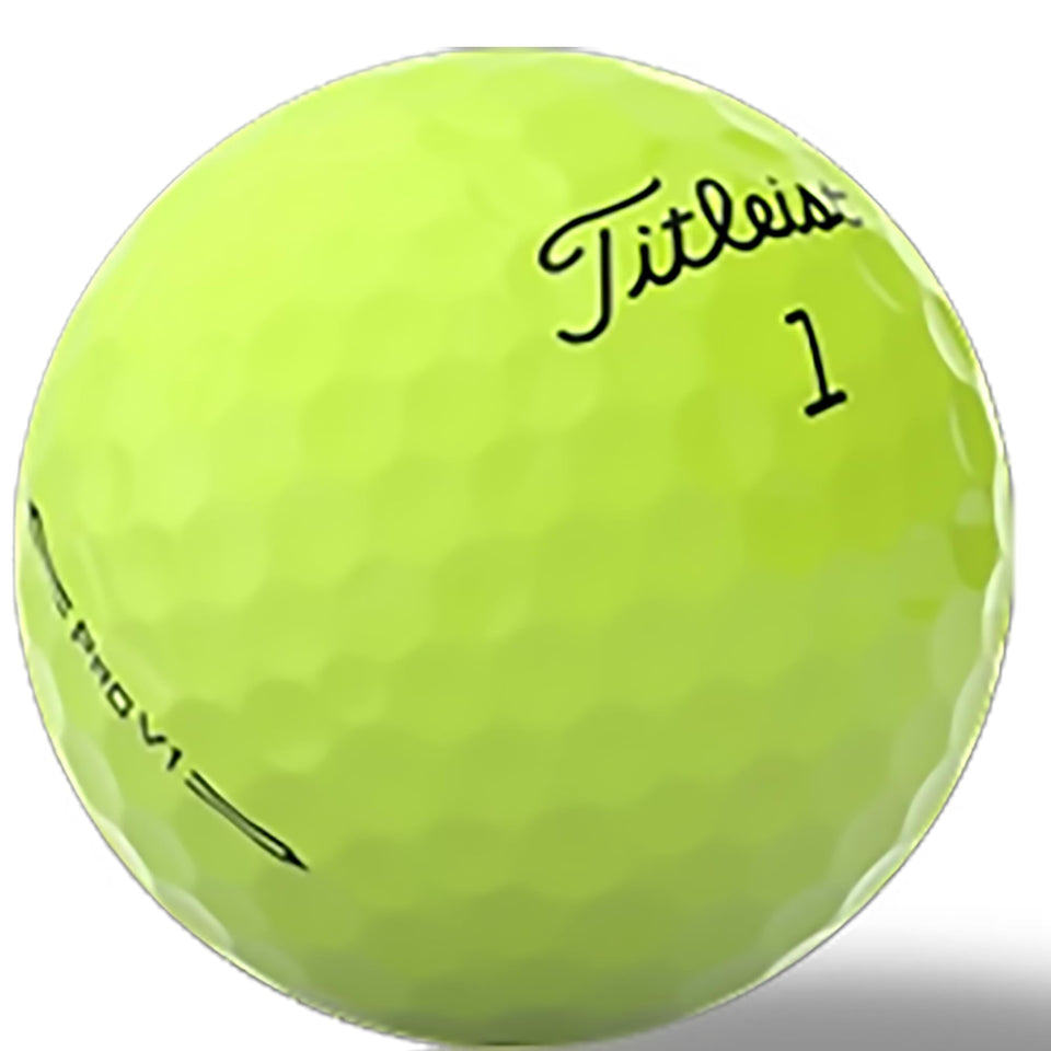 LostGolfBalls Titleist Pro V1 Yellow near mint 2023 balls for reliable distance.
