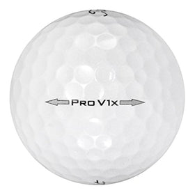 LostGolfBalls Titleist Pro V1X 2014 ball front view highlighting four-piece construction for consistent flight