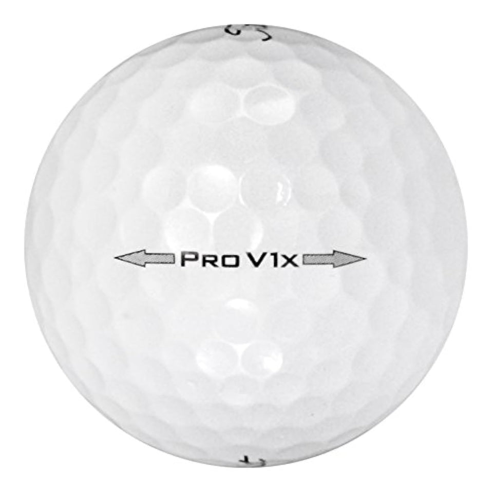 LostGolfBalls Titleist Pro V1X 2014 ball front view highlighting four-piece construction for consistent flight
