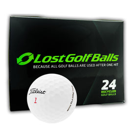LostGolfBalls Titleist Pro V1x 2023 ball close-up shows durable dimple pattern for stable flight