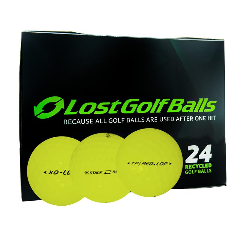 LostGolfBalls Yellow Mint Mix 24-Pack: high visibility ball in flight for easy tracking