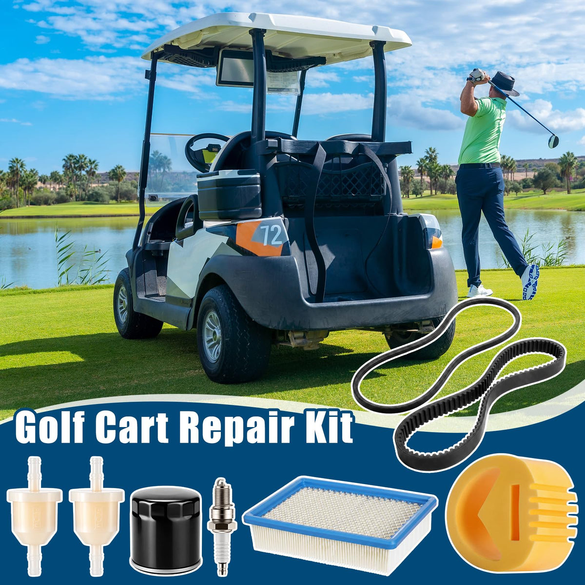 Lounsweer cart tune up kit spark plug assists dependable ignition and starts.