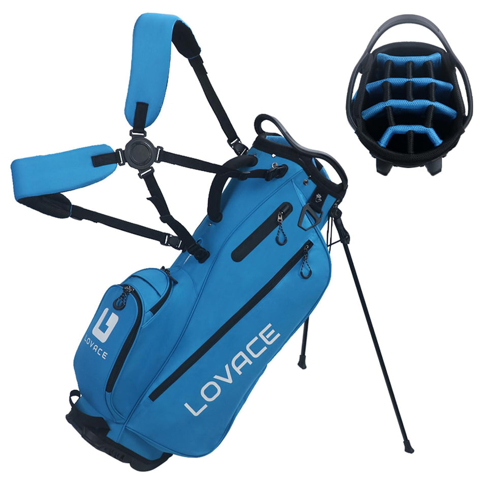 LOVACE 14-way top divider keeps clubs organized for quick selection.