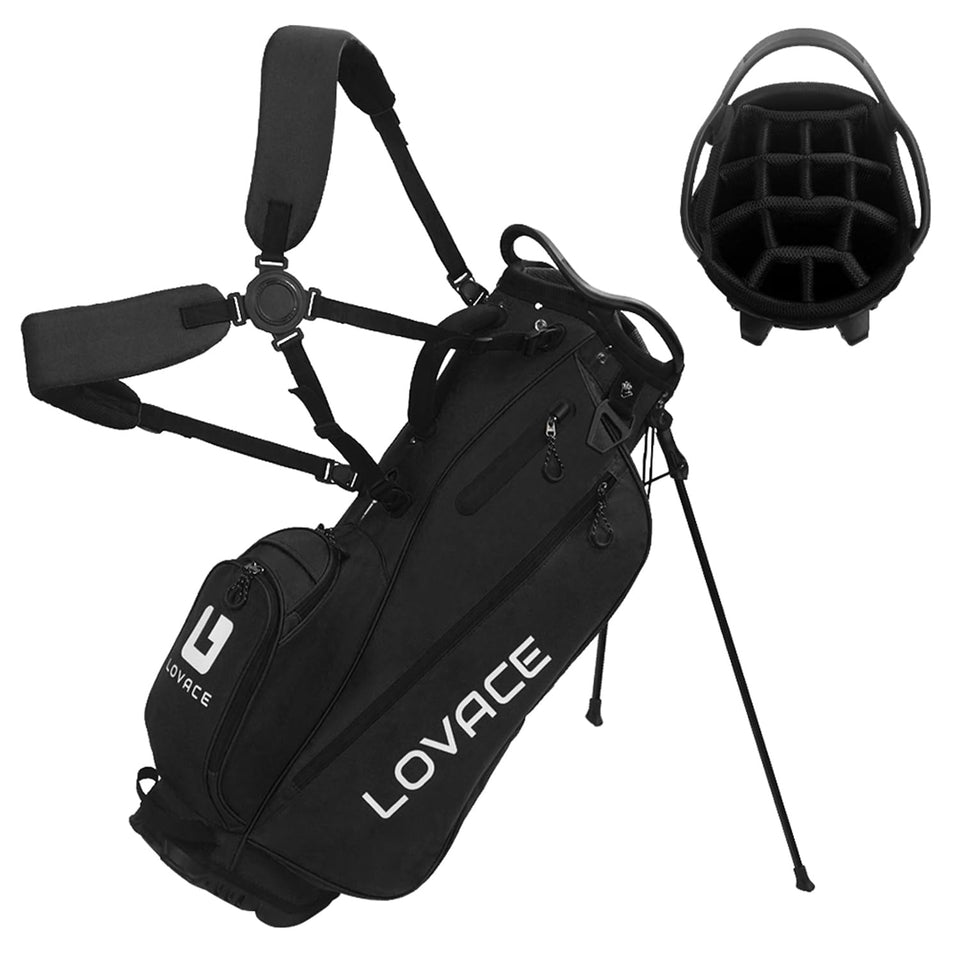 LOVACE 14-way top divider keeps clubs organized for quick access.