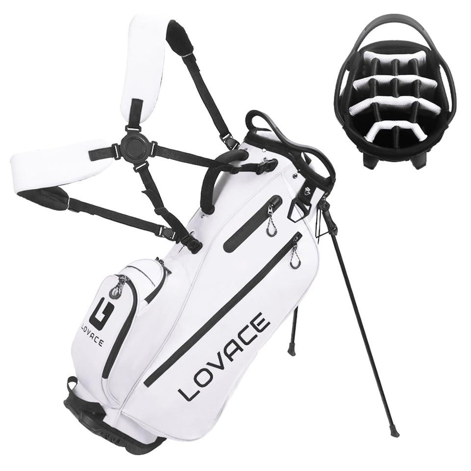 LOVACE 14-Way top divider system shows organized clubs for quick access
