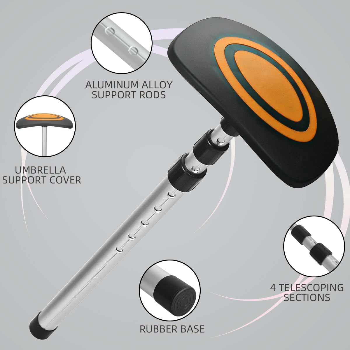 Lovace 52-inch adjustable rod fitting most bags securely.