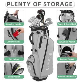LOVACE ergonomic dual-strap design reduces shoulder strain during long rounds.