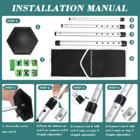 LOVACE push-button adjustment on travel pole for quick setup