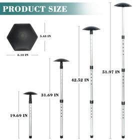 LOVACE dome-cap atop travel pole distributing pressure on clubs