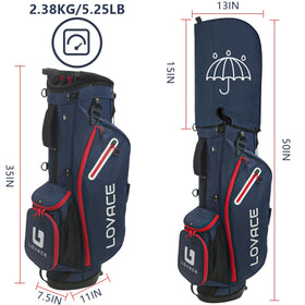 LOVACE lightweight stand bag offers easy carrying for long rounds.
