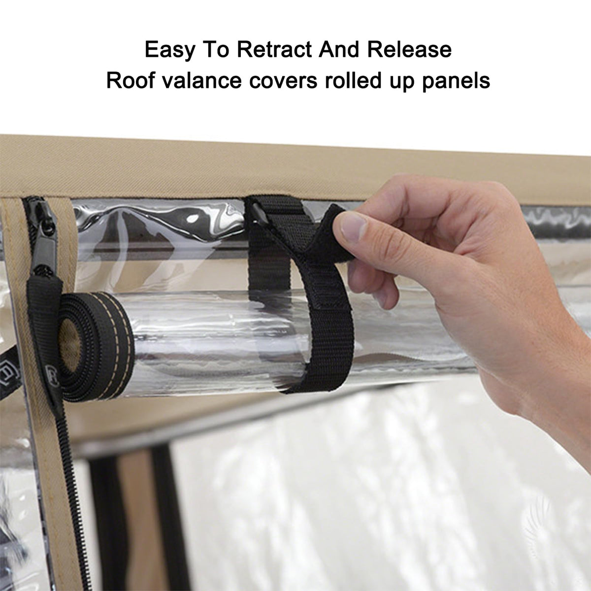 LOVE·FEEL 4-side PVC windows provide clear visibility while driving