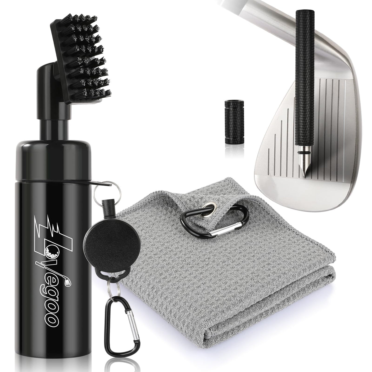 Lovegoo golf club cleaner 3in1 kit for easy club maintenance on the course.