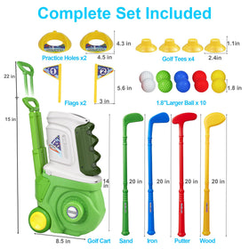 LPFG toddler golf set clubs, lightweight grips for beginner players