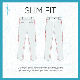 LRD navy pants front pockets for quick-access essentials