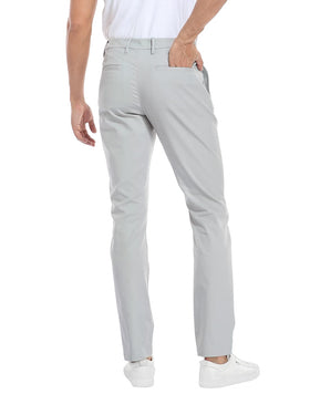 LRD men's stretch golf pants gray back pocket provides secure storage after rounds.
