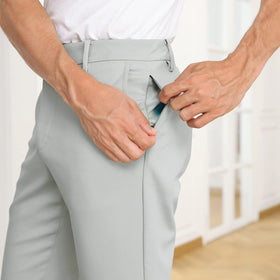 LRD men's stretch golf pants gray quick-dry fabric keeps you dry during rounds.
