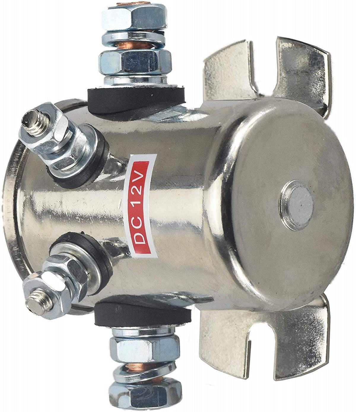 Lucky Seven 300A solenoid relay with nickel-plated cover for durable outdoor use.